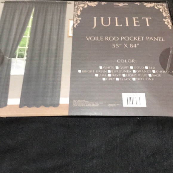 Black Sheer Rod Pocket Window Panel - Picture 4 of 4